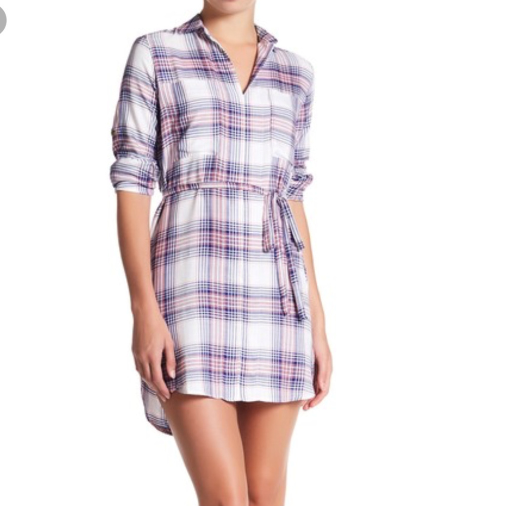 C&C california Sasha Plaid Shirt Dress